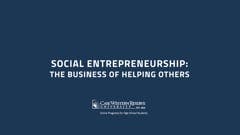 Video preview for Social Entrepreneurship: The Business of Helping Others